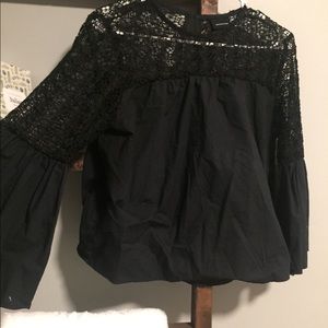 Black lace bell top